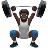 Person Lifting Weights: Dark Skin Tone — Apple
