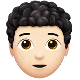 Person: Light Skin Tone, Curly Hair — Apple