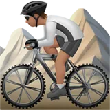 Person Mountain Biking: Medium Skin Tone — Apple
