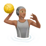 Person Playing Water Polo: Medium Skin Tone — Apple