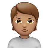 Person Pouting: Medium Skin Tone — Apple