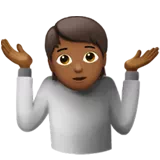 Person Shrugging: Medium-Dark Skin Tone — Apple
