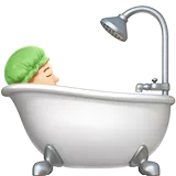 Person Taking Bath: Light Skin Tone — Apple