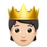 Person with Crown: Light Skin Tone — Apple