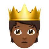 Person with Crown: Medium-Dark Skin Tone — Apple