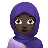 Woman with Headscarf: Dark Skin Tone — Apple