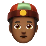 Person with Skullcap: Medium-Dark Skin Tone — Apple