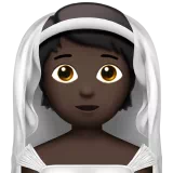 Person with Veil: Dark Skin Tone — Apple