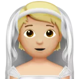 Person with Veil: Medium-Light Skin Tone — Apple