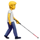 Person with White Cane Facing Right — Apple