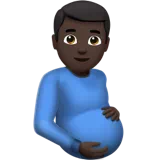 Pregnant Man: Dark Skin Tone — Apple