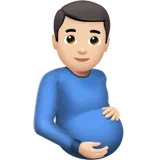 Pregnant Man: Light Skin Tone — Apple