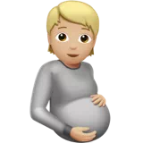 Pregnant Person: Medium-Light Skin Tone — Apple