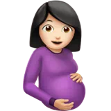 Pregnant Woman: Light Skin Tone — Apple