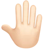 Raised Back of Hand: Light Skin Tone — Apple