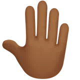 Raised Back of Hand: Medium-Dark Skin Tone — Apple