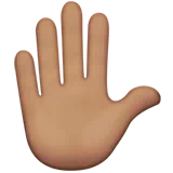Raised Hand: Medium Skin Tone — Apple