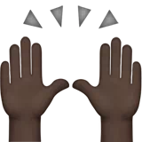 Raising Hands: Dark Skin Tone — Apple