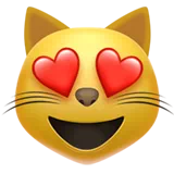 Smiling Cat Face with Heart-Shaped Eyes — Apple
