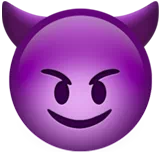 Smiling Face with Horns — Apple