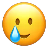 Smiling Face with Tear — Apple