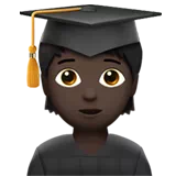 Student: Dark Skin Tone — Apple