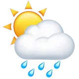White Sun Behind Cloud with Rain — Apple