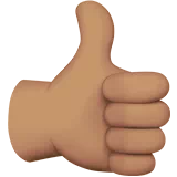 Thumbs Up: Medium Skin Tone — Apple