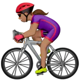Woman Biking: Medium Skin Tone — Apple