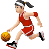 Woman Bouncing Ball: Light Skin Tone — Apple