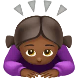 Woman Bowing: Medium-Dark Skin Tone — Apple