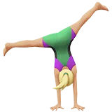 Woman Cartwheeling: Medium-Light Skin Tone — Apple