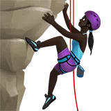 Woman Climbing: Dark Skin Tone — Apple