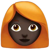 Woman: Dark Skin Tone, Red Hair — Apple