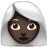 Woman: Dark Skin Tone, White Hair — Apple