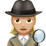 Woman Detective: Medium-Light Skin Tone — Apple