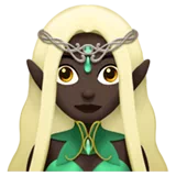 Woman Elf: Dark Skin Tone — Apple