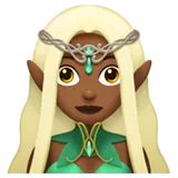 Woman Elf: Medium-Dark Skin Tone — Apple