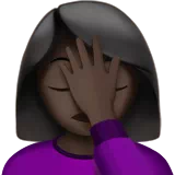 Woman Facepalming: Dark Skin Tone — Apple