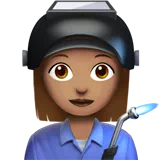 Woman Factory Worker: Medium Skin Tone — Apple