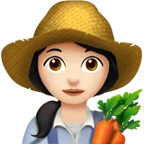 Woman Farmer: Light Skin Tone — Apple