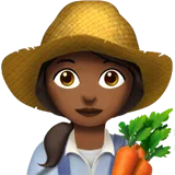 Woman Farmer: Medium-Dark Skin Tone — Apple