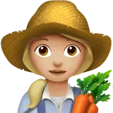 Woman Farmer: Medium-Light Skin Tone — Apple