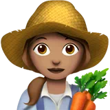 Woman Farmer: Medium Skin Tone — Apple