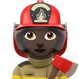 Woman Firefighter: Dark Skin Tone — Apple