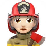 Woman Firefighter: Light Skin Tone — Apple