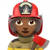 Woman Firefighter: Medium-Dark Skin Tone — Apple
