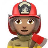 Woman Firefighter: Medium Skin Tone — Apple