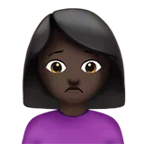 Woman Frowning: Dark Skin Tone — Apple