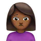 Woman Frowning: Medium-Dark Skin Tone — Apple